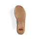 Grüne Rieker Damen Pantoletten 60894-52 mit einem Klettverschluss. Schuh Laufsohle.