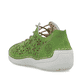 Grüne Rieker Damen Schnürschuhe 52518-52 in Löcheroptik. Schuh von hinten.