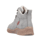 Hellgraue Rieker Damen Schnürstiefel Y8414-42 mit einem Reißverschluss. Schuh von oben.