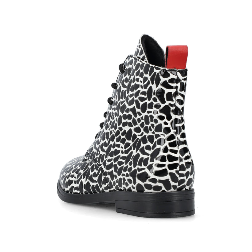 Blaugraue Rieker Damen Kurzstiefel 45980-14 mit einer schockabsorbierenden Sohle. Schuh Innenseite