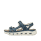 Blaue Rieker Damen Trekkingsandalen 64066-14 mit einem Klettverschluss. Schuh Außenseite.