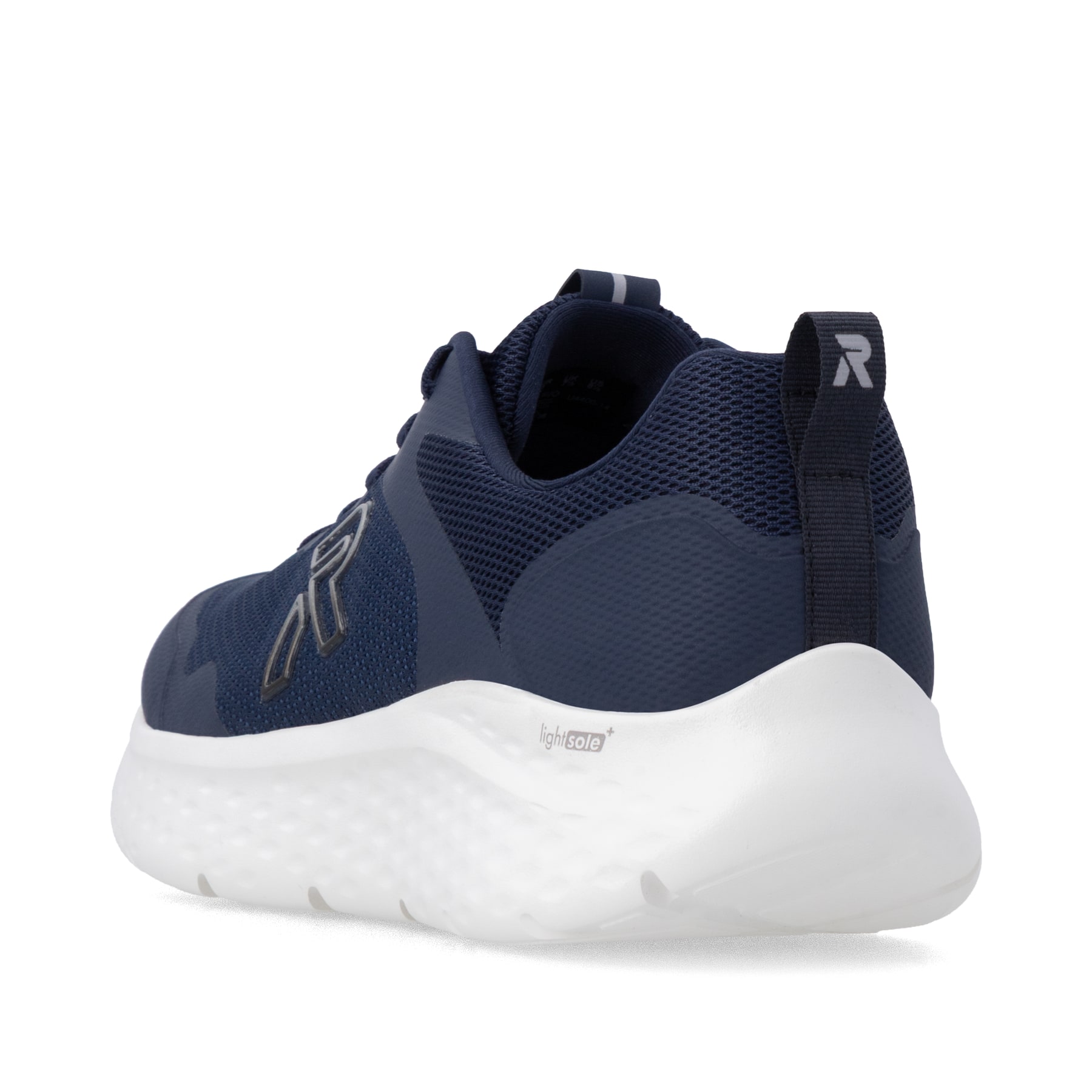 Blaue Rieker Sport Herren Sneaker Low U4400-14. Schuh von hinten.