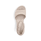 Beige vegane Rieker Keilsandaletten 68093-60 mit trendigen Schnalle. Schuh von oben.