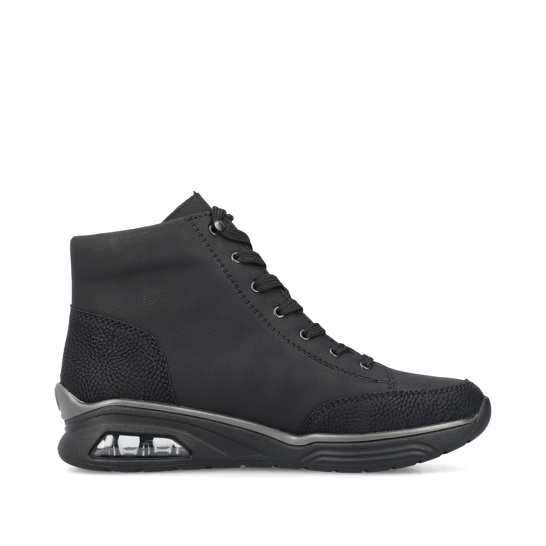 Weiße Rieker Damen Sneaker Low M5520-91 mit einer strapazierfähigen Sohle. Schuh Außenseite gespiegelt.