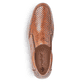Braune Rieker Herren Slipper 08868-24 mit Gummizug sowie der Komfortweite G 1/2. Schuh von oben.