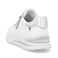 Weiße Rieker Damen Sneaker Low W2402-80 mit einem Reißverschluss. Schuh von hinten.