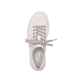 Weiße Rieker Damen Sneaker Low M1926-80 mit einer Schnürung. Schuh von oben.