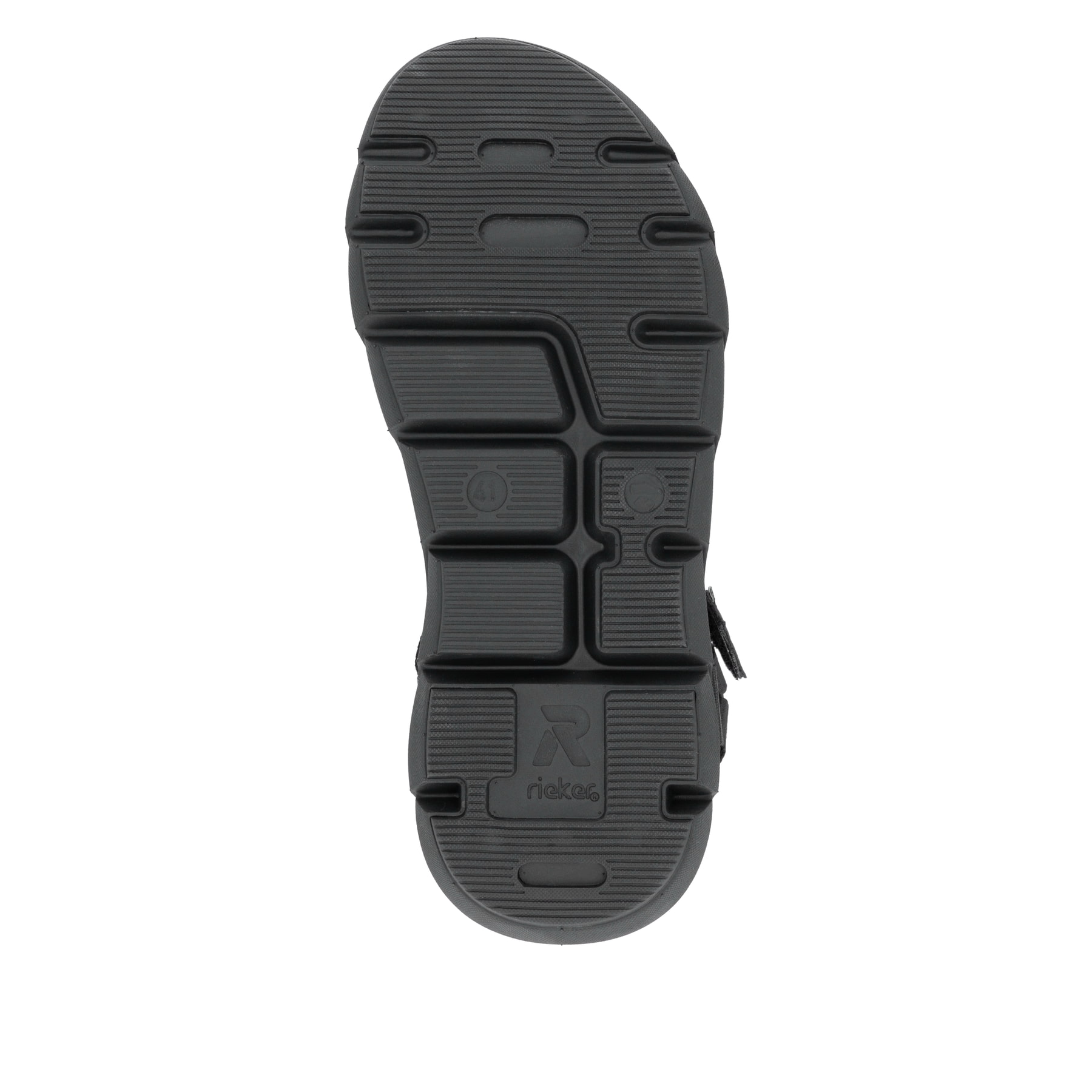Schwarze waschbare Rieker Herren Trekkingsandalen 20850-00 mit Klettverschluss. Schuh Laufsohle.