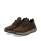 Dunkelbraune Rieker Herren Slipper 06050-22 aus Rauleder mit einem Gummizug. Schuhpaar seitlich schräg.