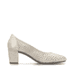 Beige Rieker Pumps 41057-60 mit Gummizug sowie einer extra weichen Decksohle. Schuh Innenseite.