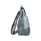 Rieker Damen Rucksack H1601-12 in Schieferblau aus Kunstleder mit Reißverschluss. Rucksack linksseitig.