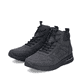 Schwarze Rieker Herren Schnürstiefel B1024-00 mit Rieker Air Sohlenfenster. Schuhpaar seitlich schräg.