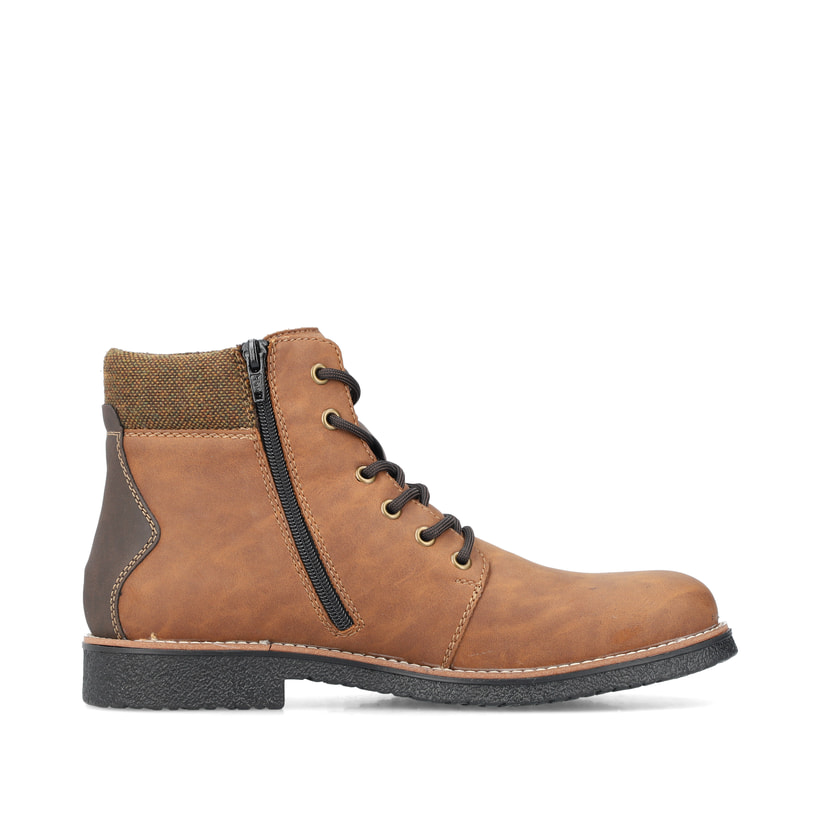 Braune Rieker Herren Schnürstiefel 32030-24 mit wasserabweisender TEX-Membran. Schuh Innenseite.