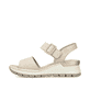 Champagnerfarbene Rieker Keilsandaletten 66466-60 mit einem Klettverschluss. Schuh Außenseite.