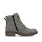 Silbergraue Rieker Damen Schnürstiefel Y9125-40 mit Schnürung und Reißverschluss. Schuh von hinten