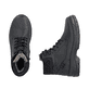 Schwarze Rieker Herren Schnürstiefel F5400-00 aus Glattleder mit Flip-Grip Sohle. Schuh von oben, liegend.
