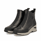Bronzene Rieker Damen Kurzstiefel N9381-60 mit Metallic-Finish. Schuhpaar seitlich schräg.