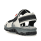 Weiße Rieker Damen Trekkingsandalen 68851-80 mit einem Klettverschluss. Schuh von hinten.