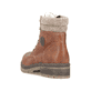 
Nussbraune Rieker Damen Schnürstiefel Y7428-22 mit einer robusten Profilsohle. Schuh von hinten