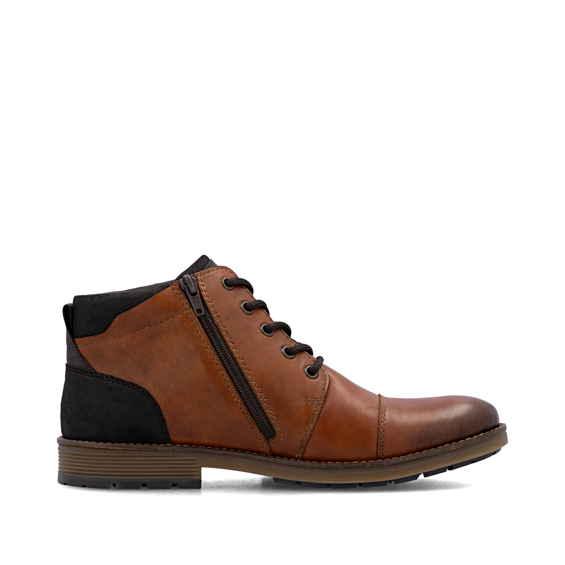 Braune Rieker Herren Schnürstiefel F4500-24 aus Glattleder. Schuh Innenseite.