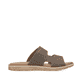 Braune Rieker Herren Pantoletten 24394-25 mit modernen Ziernähten. Schuh Innenseite.