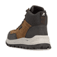 Braun-schwarze Rieker Herren Schnürstiefel B8124-22 mit einem Reißverschluss. Schuh von hinten.