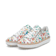 Mehrfarbige Rieker Damen Sneaker Low M2946-80 mit einem Reißverschluss. Schuhpaar seitlich schräg.