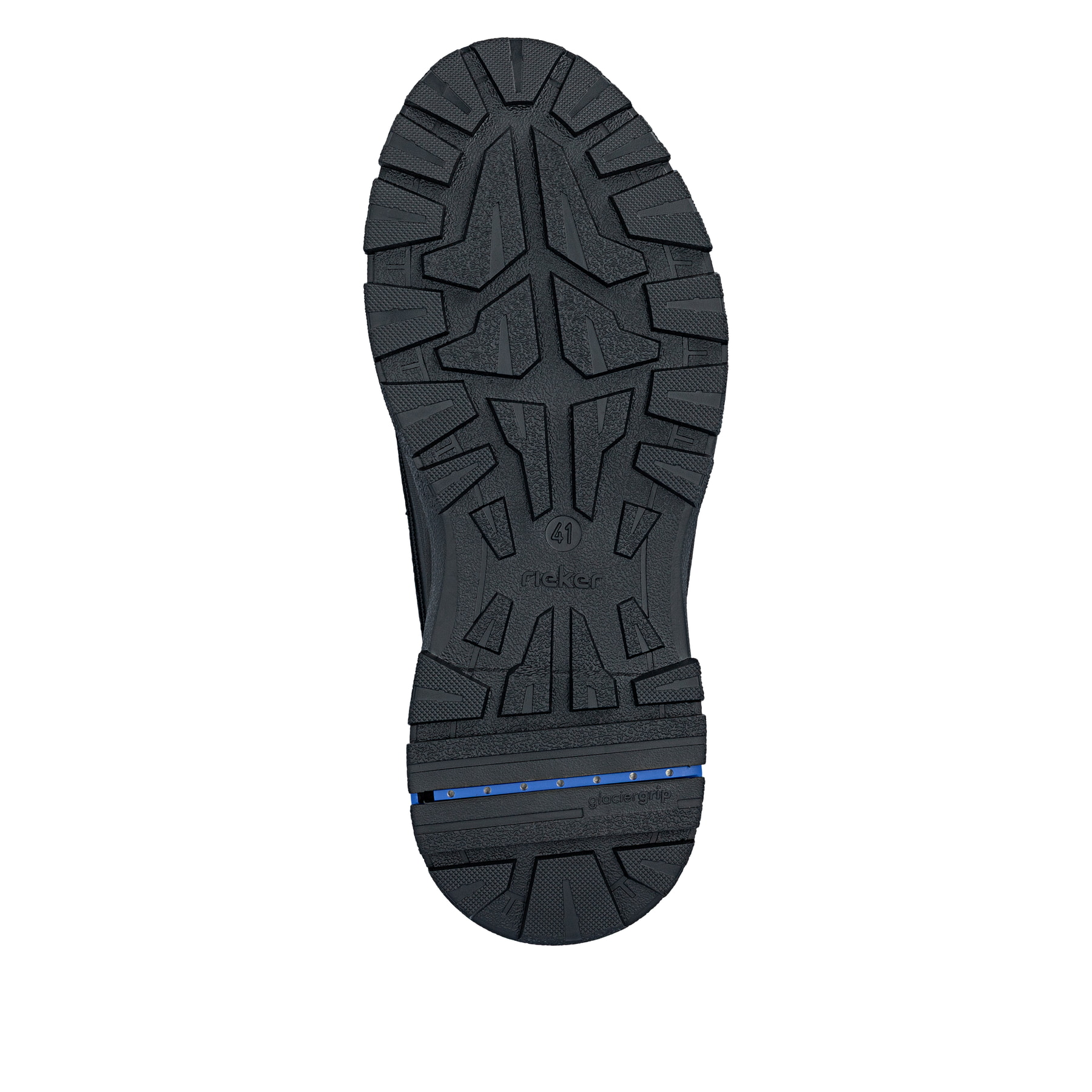 Schwarze Rieker Herren Schnürstiefel 30302-00 mit dem umdrehbaren Glacier Grip. Schuh Laufsohle.