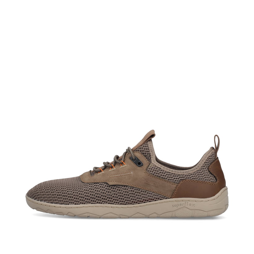 Beige Rieker Herren Slipper 08365-64, Barfußschuhe mit einem Gummizug. Schuh Außenseite.