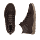 Dunkelbraune Rieker Herren Schnürstiefel 08102-25 aus Rauleder. Schuh von oben, liegend.