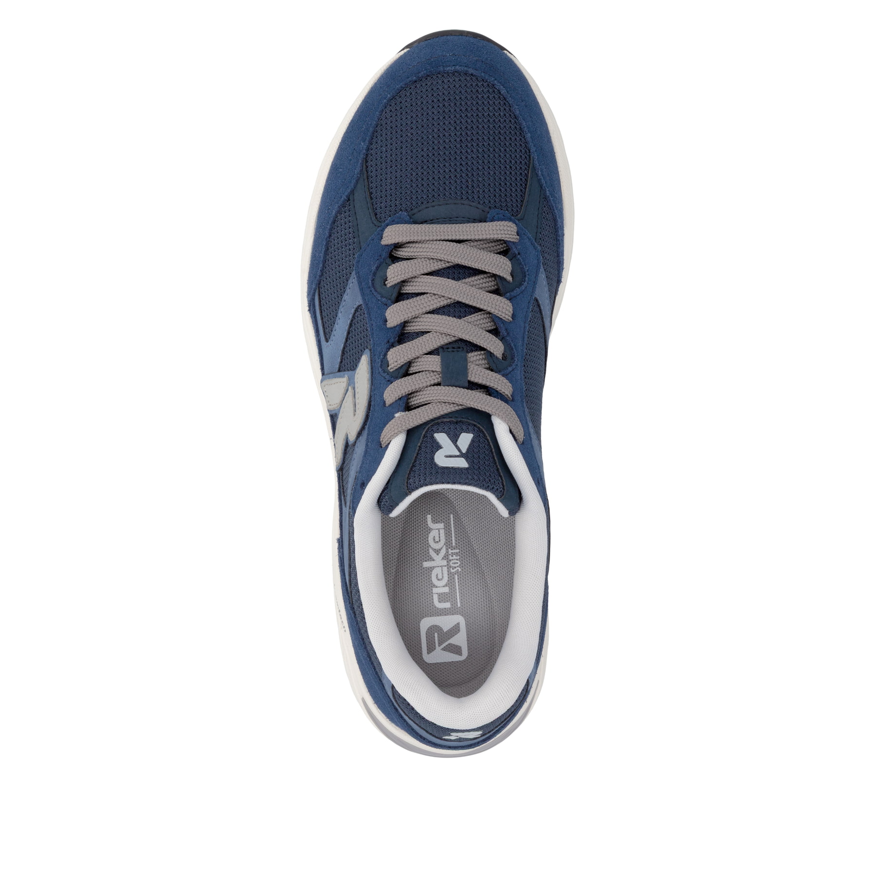 Blaue Rieker Sport Herren Sneaker Low U4201-14. Schuh von oben.