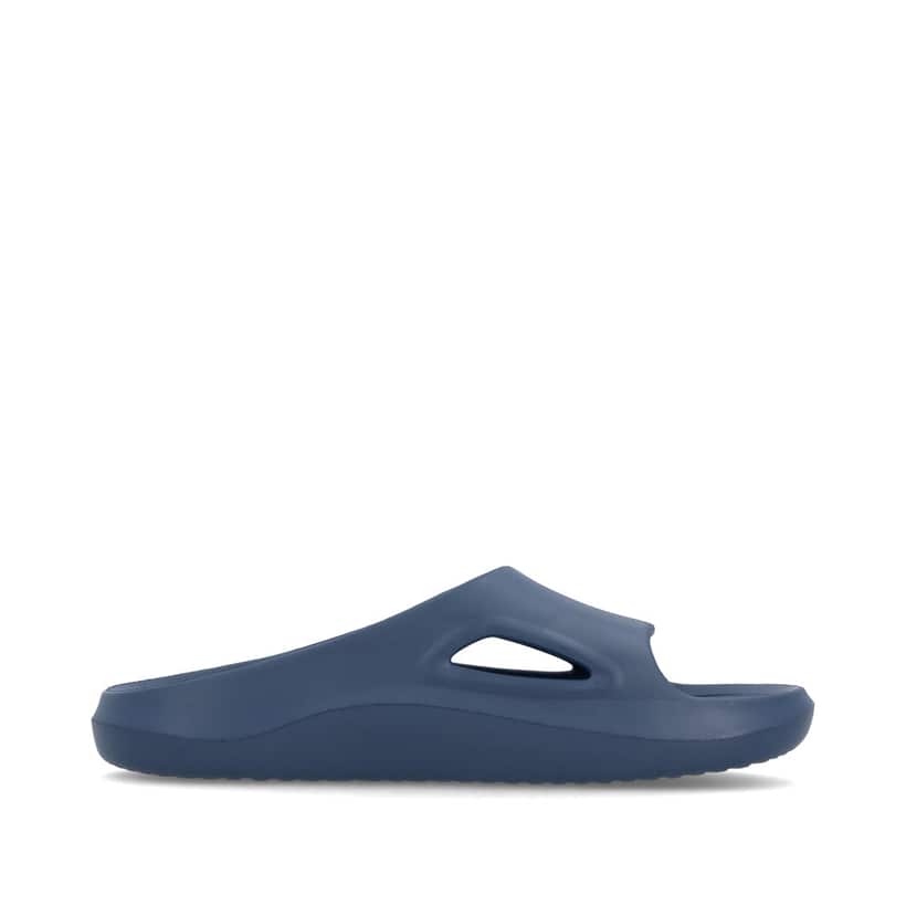 Mules Rieker bleues homme U3450-14 avec semelle ultra légère et flexible. Côté intérieur de la chaussure.