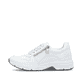 Weiße Rieker Damen Sneaker Low 48134-81 mit runden Ziernähten. Schuh Außenseite.