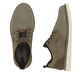 Beige Rieker Herren Slipper 04550-64 mit einem Gummizug sowie der Extraweite H. Schuh von oben, liegend.