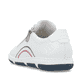 Weiße Rieker Damen Schnürschuhe 42424-80 mit runden Ziernähten. Schuh von hinten.