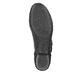 Nachtschwarze Rieker Ballerinas 41756-00 mit einem Klettverschluss. Schuh Laufsohle.