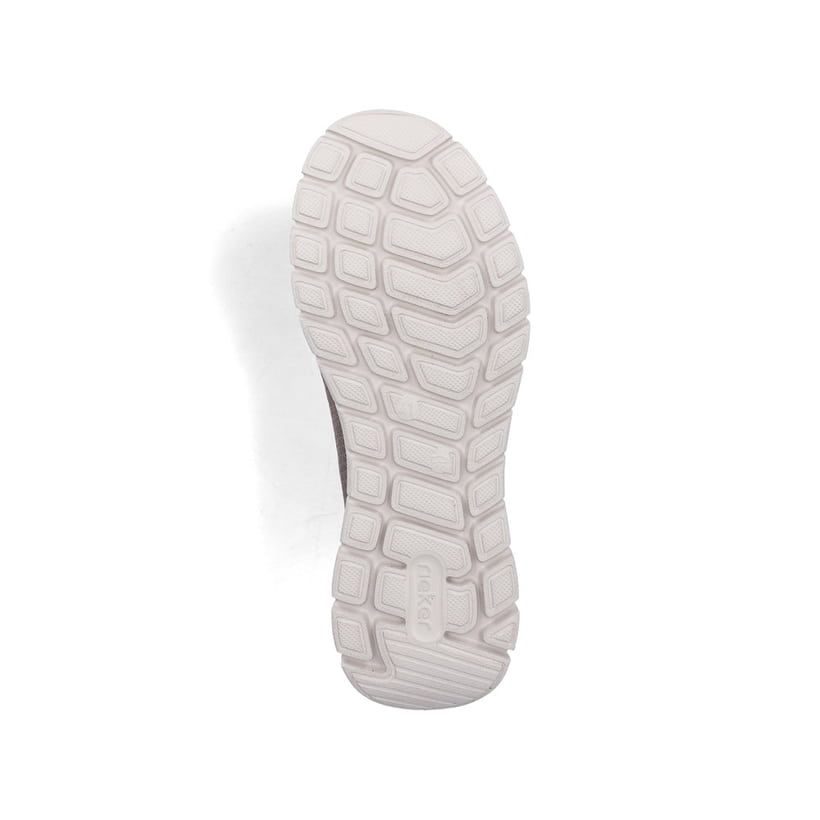 Sabots Rieker beiges pour homme B6681-64 avec bande élastique. Semelle extérieure de la chaussure.