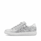 Baskets basses Rieker argent pour femme N0900-90 avec motif floral. Côté extérieur de la chaussure.