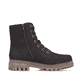 Dunkelbraune Rieker Damen Biker Boots Y7622-25 mit einem Reißverschluss. Schuh Innenseite.