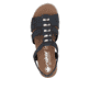 Blaue Rieker Damen Riemchensandalen V5051-14 mit Schmuckelementen sowie Gummizug. Schuh von oben.