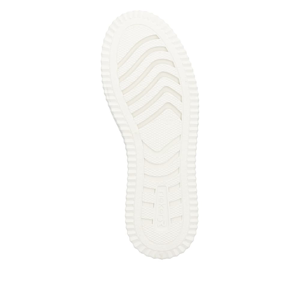 Blaue Rieker Damen Sneaker Low N9920-14 mit einem Reißverschluss. Schuh Laufsohle.