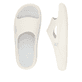 Beige Rieker Damen Pantoletten W3450-60 mit flexibler und ultraleichter Sohle. Schuh von oben, liegend.