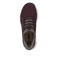 Rote Rieker Damen Slipper M6066-30 mit ultraleichter Sohle sowie Gummischnürung. Schuh von oben.