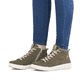 Grüne Rieker Damen Sneaker High 41907-54 mit wasserabweisender RiekerTEX-Membran. Schuh am Fuß.