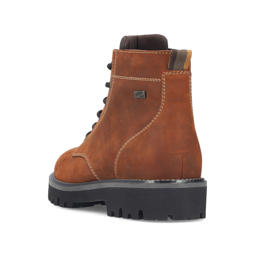 Braune Rieker Herren Schnürstiefel 30424-22 aus Rauleder. Schuh von hinten.