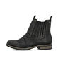 Schwarze Rieker Damen Chelsea Boots 74855-00 aus Glattleder. Schuh Außenseite.