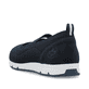 Blaue Rieker Ballerinas L3053-14 mit Gummizug sowie herausnehmbarer Einlegesohle. Schuh von hinten.