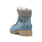
Ozeanblaue Rieker Damen Schnürstiefel Y9131-14 mit Schnürung und Reißverschluss. Schuh seitlich schräg