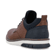 Braune Rieker Herren Slipper 14450-22 mit Gummizug sowie der Komfortweite G 1/2. Schuh von hinten.
