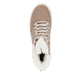 Beige-weiße Rieker Damen Schnürstiefel W2174-20 aus Rauleder. Schuh von oben.